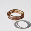 Gold Twist Stackers - set of 5 twisted stackable rings