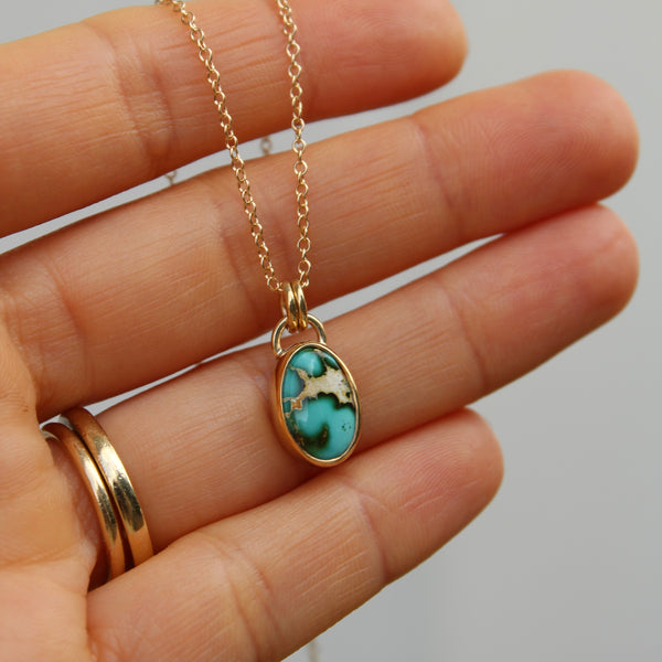 14K Royston Turquoise Pendant